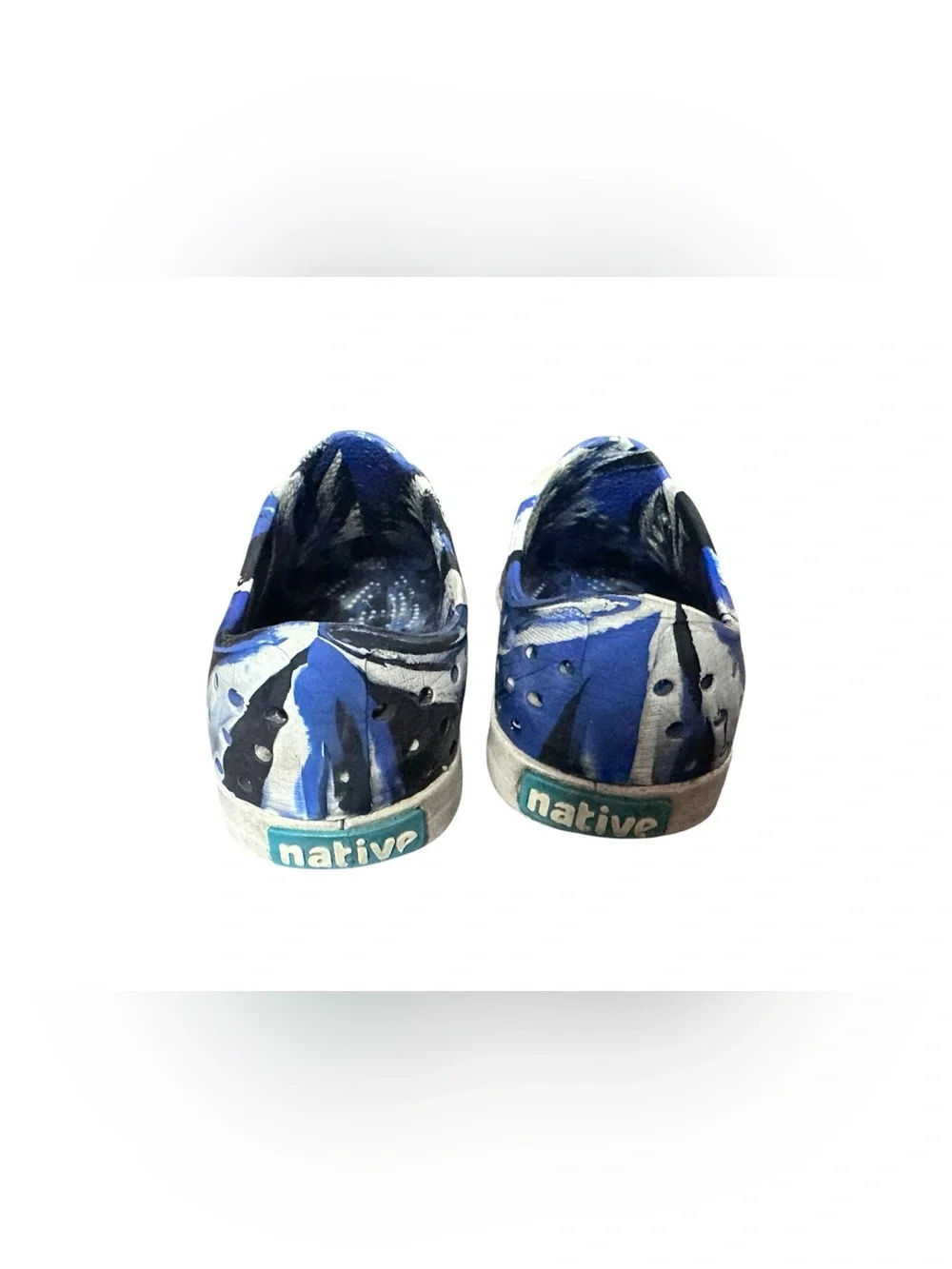Native Shoes Jefferson Slip-On Shoes Blue and Black Marbled‎ Toddler Size 10